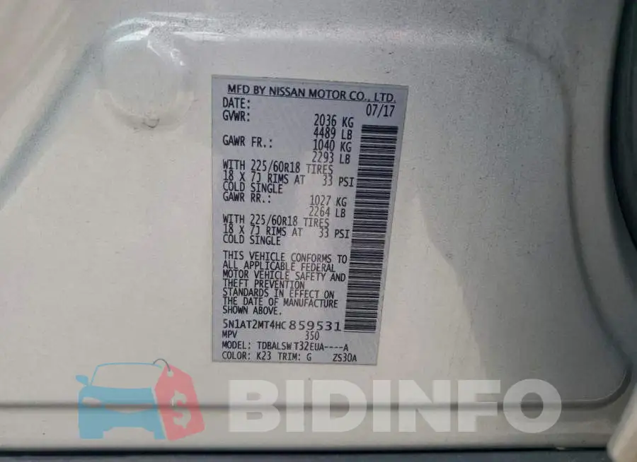 5N1AT2MT4HC859531 Photo# 13