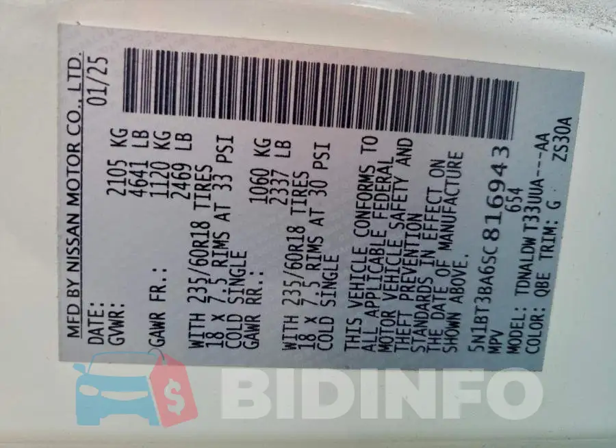 5N1BT3BA6SC816943 Photo# 14