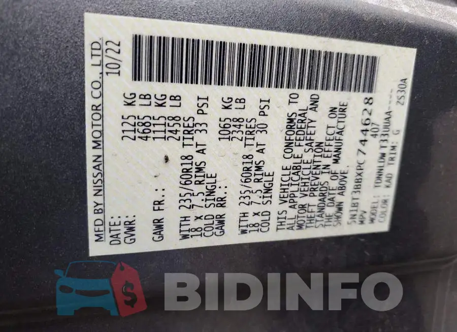 5N1BT3BBXPC744628 Photo# 14