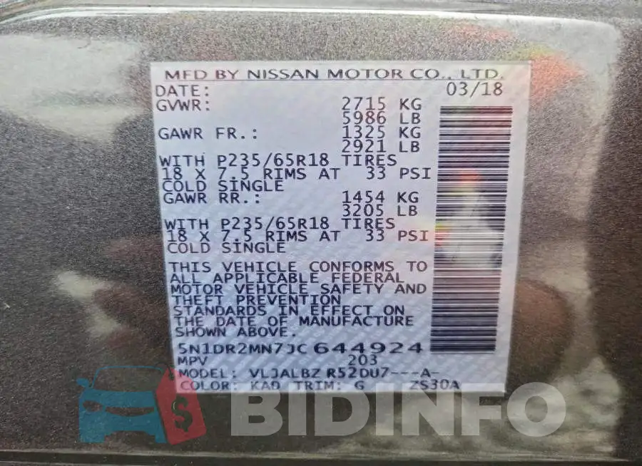 5N1DR2MN7JC644924 Photo# 13