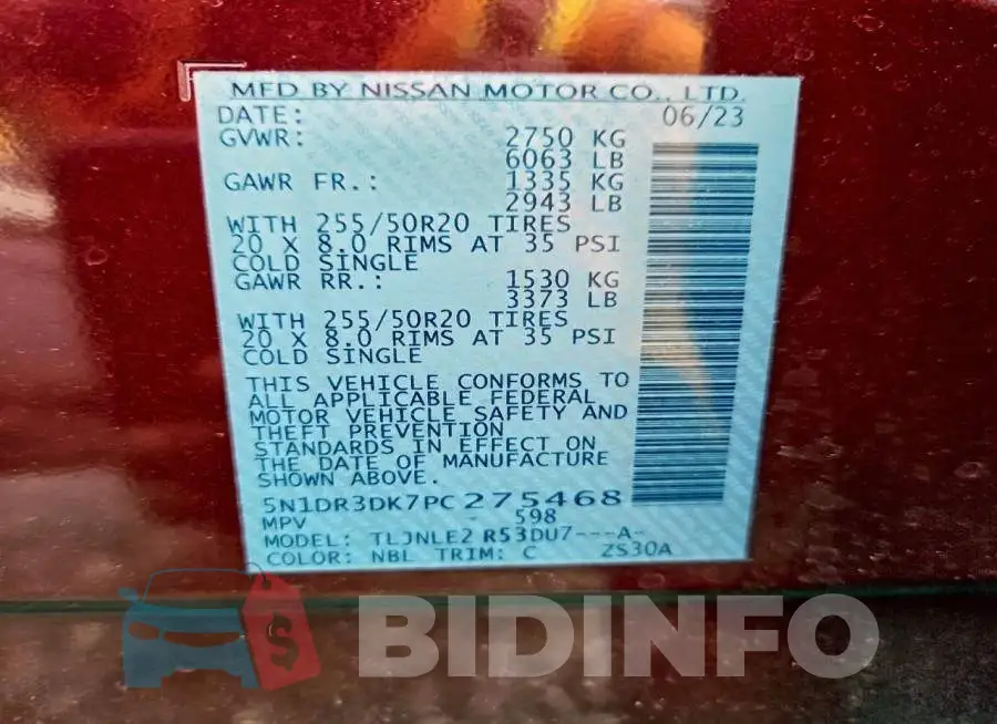 5N1DR3DK7PC275468 Photo# 13