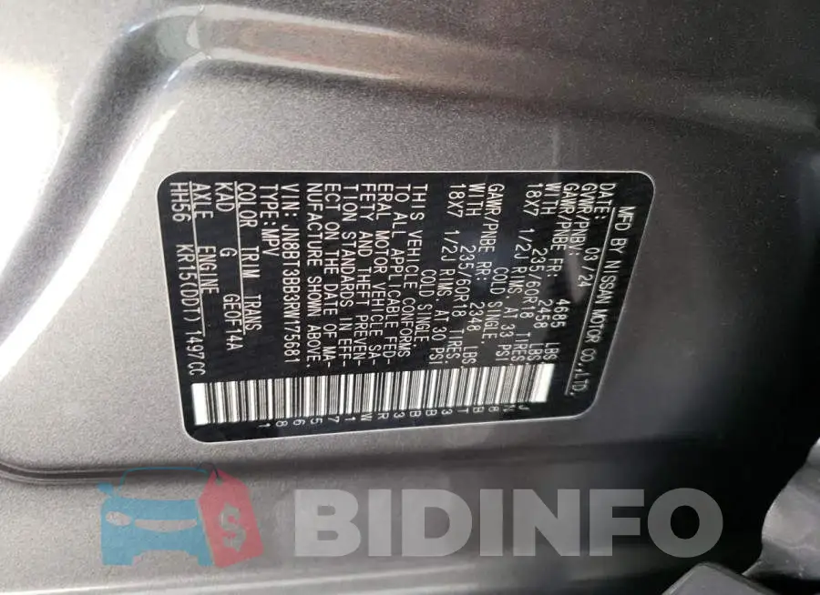 JN8BT3BB3RW175681 Photo# 14