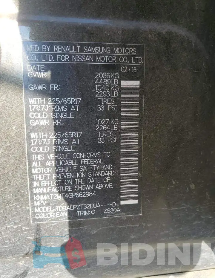 KNMAT2MT4GP662984 Photo# 12