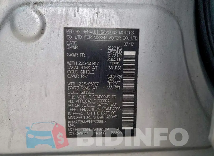 KNMAT2MV5HP609987 Photo# 13