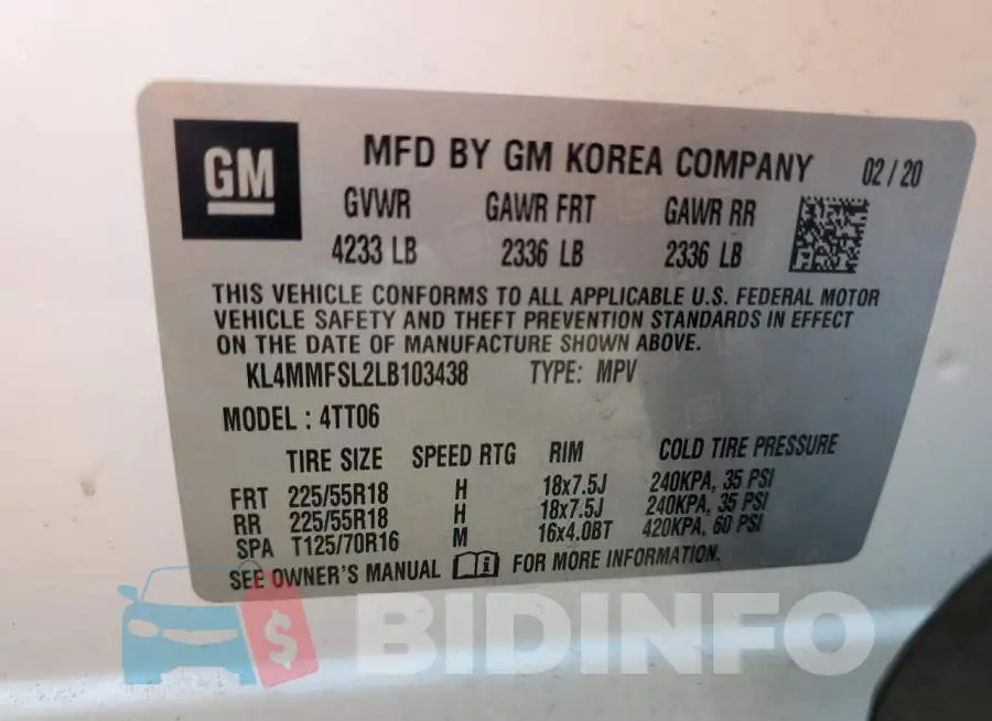 KL4MMFSL2LB103438 Photo# 13