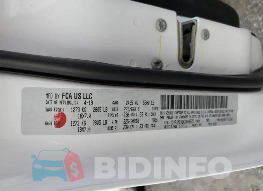 1C4PJMDX6KD449575 Photo# 12