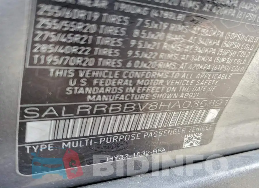 SALRRBBV8HA036891 Photo# 13