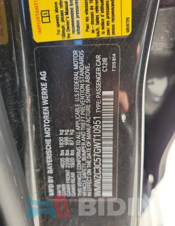 WMWZC3C57GWT10951 Photo# 14