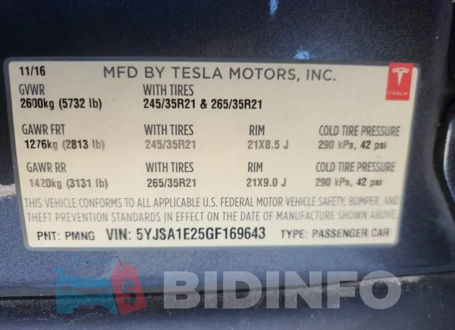 5YJSA1E25GF169643 Photo# 12