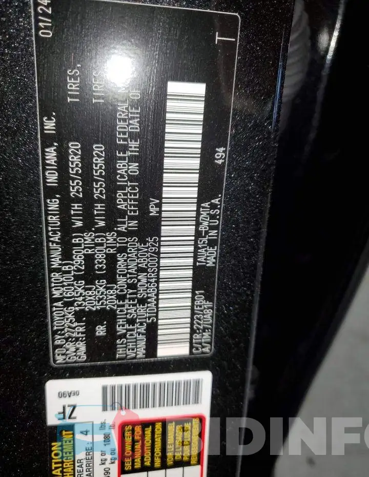 5TDAAAB64RS007925 Photo# 13