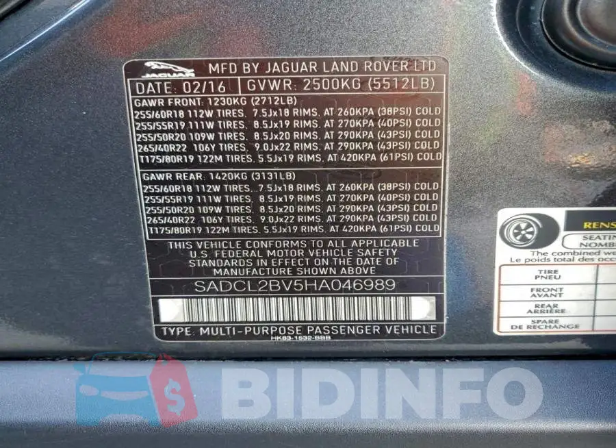 SADCL2BV5HA046989 Photo# 13