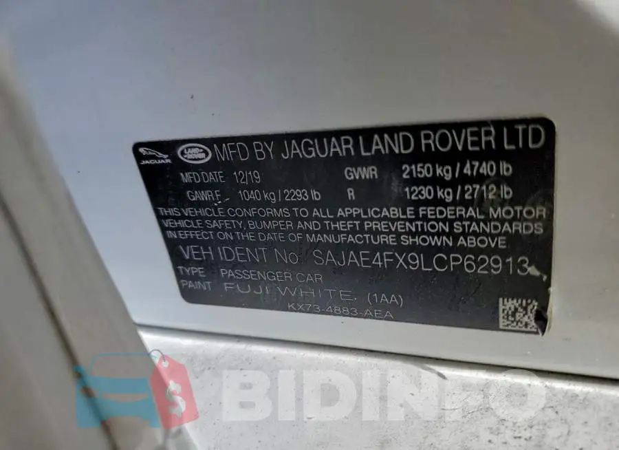 SAJAE4FX9LCP62913 Photo# 12