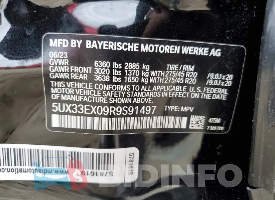 5UX33EX09R9S91497 Photo# 13