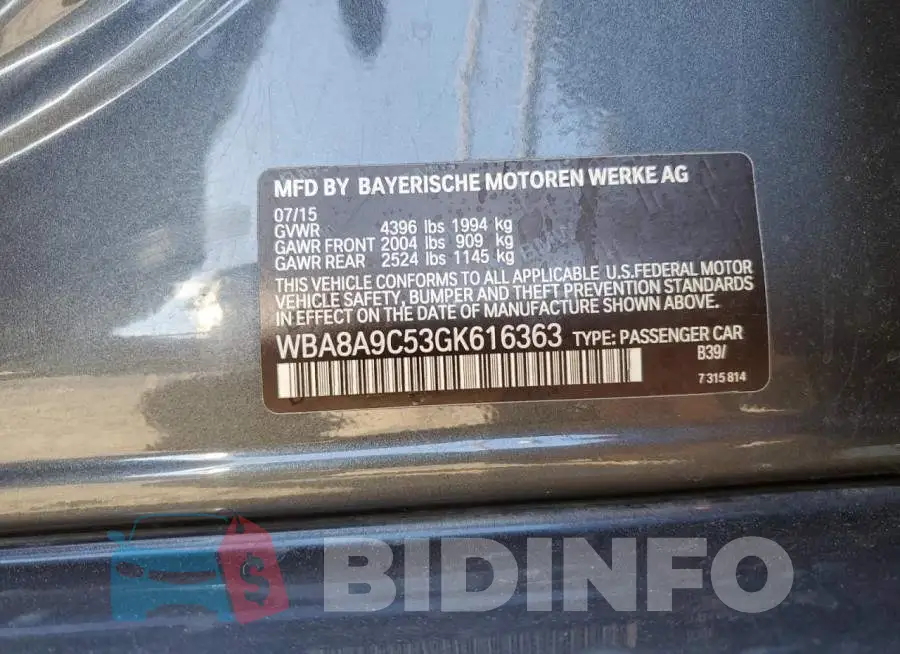 WBA8A9C53GK616363 Photo# 12