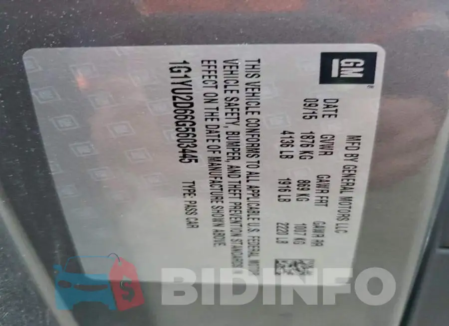 1G1YU2D66G5603445 Photo# 12