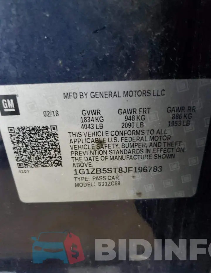 1G1ZB5ST8JF196783 Photo# 12