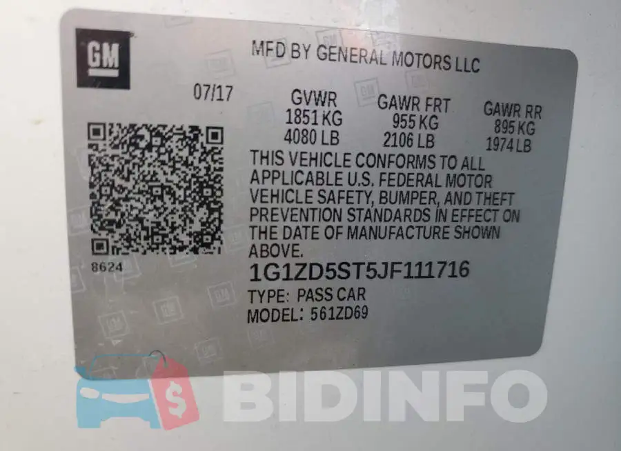 1G1ZD5ST5JF111716 Photo# 13