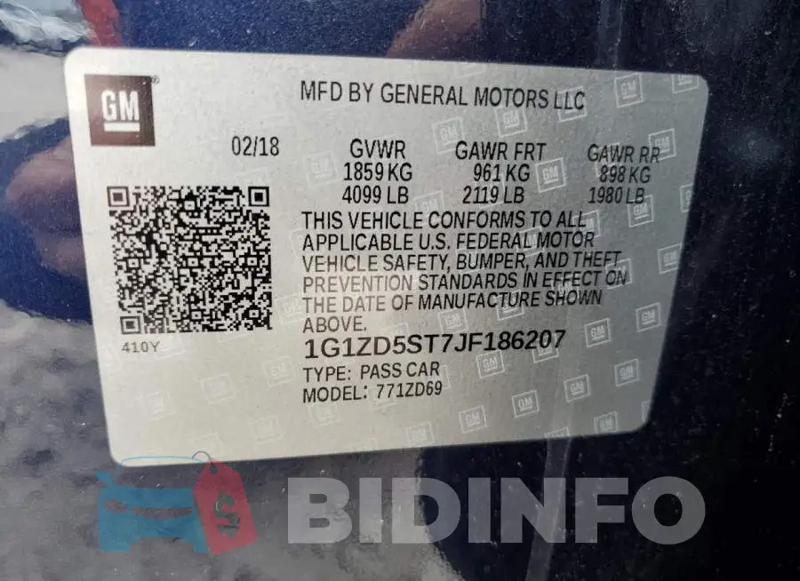 1G1ZD5ST7JF186207 Photo# 13