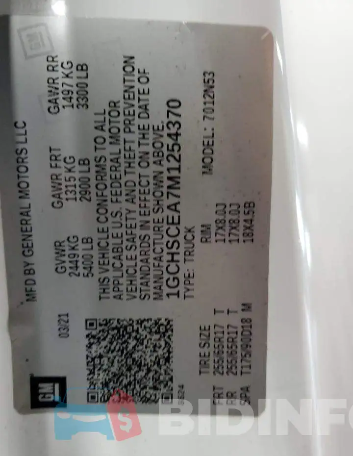 1GCHSCEA7M1254370 Photo# 13
