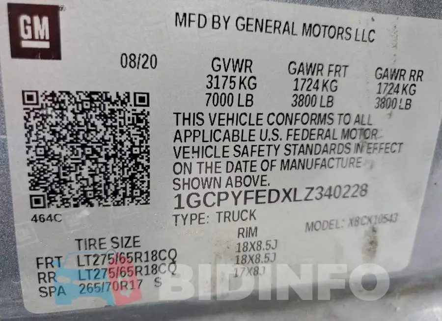 1GCPYFEDXLZ340228 Photo# 13