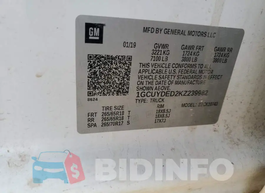 1GCUYDED2KZ239982 Photo# 12