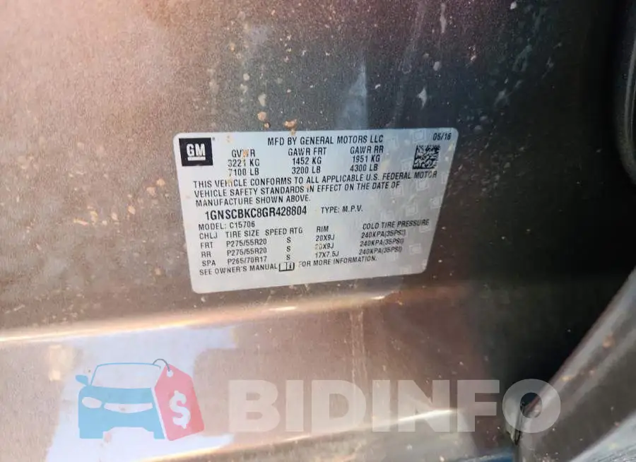 1GNSCBKC8GR428804 Photo# 12