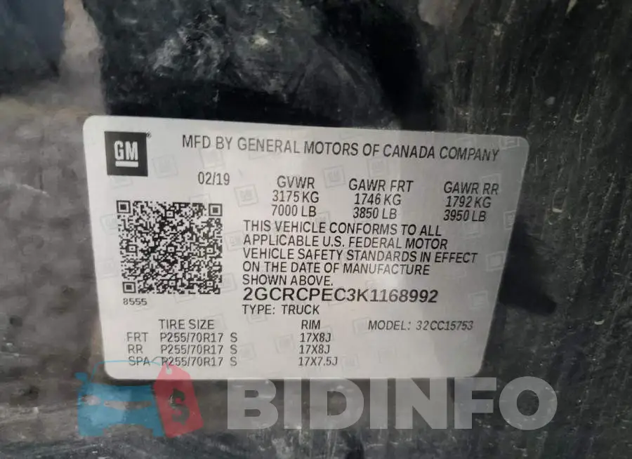 2GCRCPEC3K1168992 Photo# 12