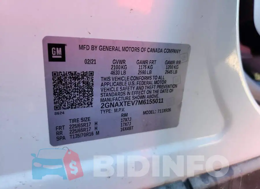 2GNAXTEV7M6155011 Photo# 12