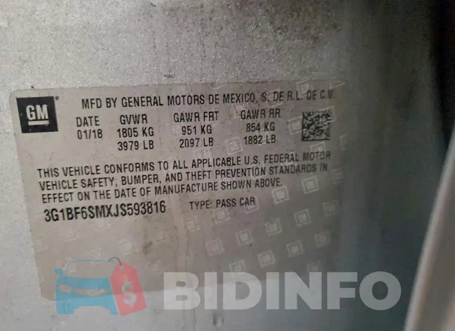 3G1BF6SMXJS593816 Photo# 13