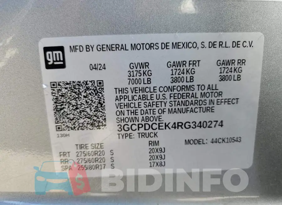 3GCPDCEK4RG340274 Photo# 13