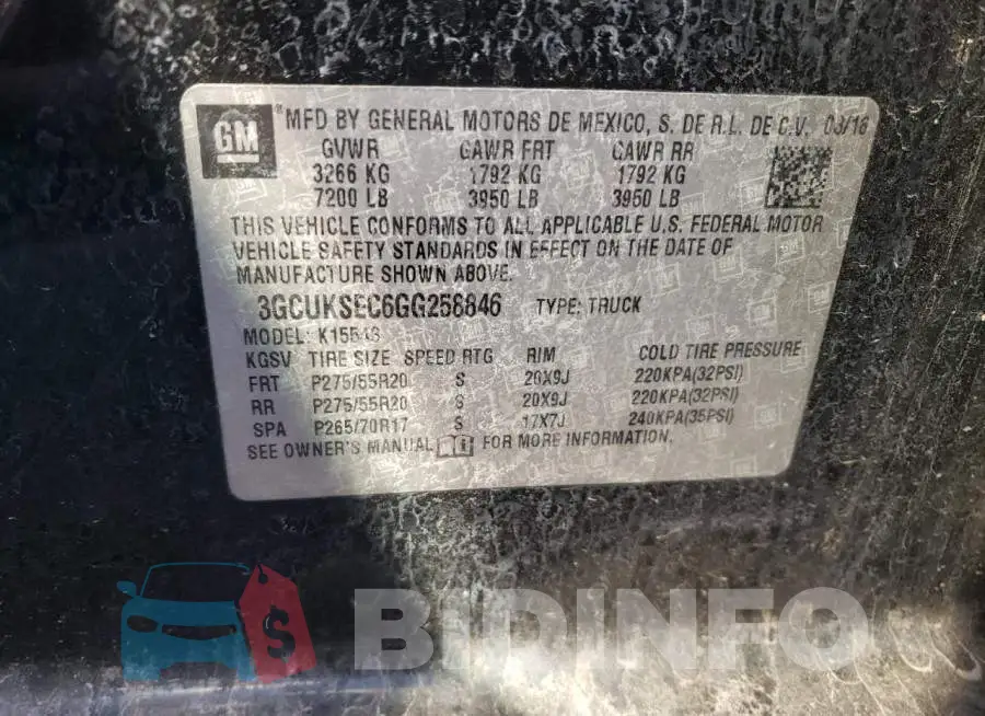 3GCUKSEC6GG258846 Photo# 12
