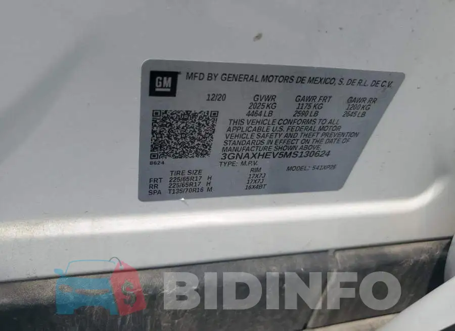 3GNAXHEV5MS130624 Photo# 13