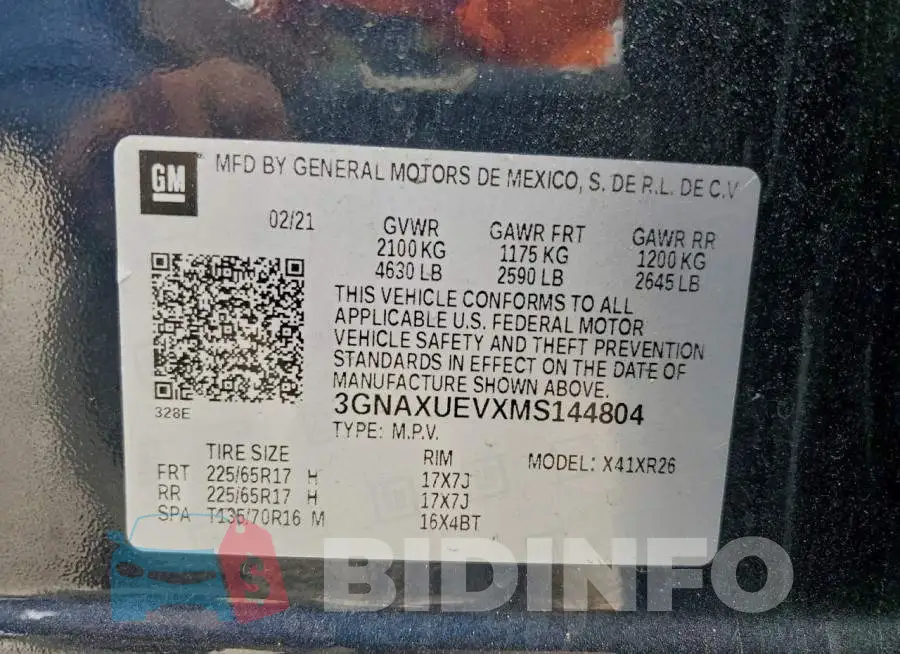 3GNAXUEVXMS144804 Photo# 14