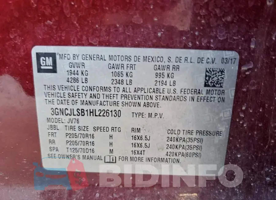 3GNCJLSB1HL226130 Photo# 13
