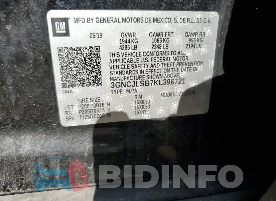 3GNCJLSB7KL398721 Photo# 13
