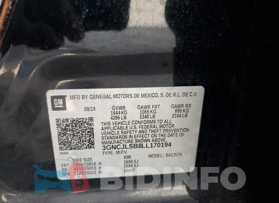 3GNCJLSB8LL170194 Photo# 13