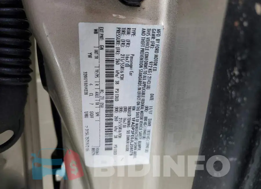 1FADP3FE0JL208578 Photo# 12