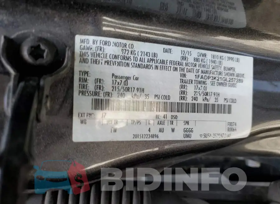 1FADP3K21GL257289 Photo# 12