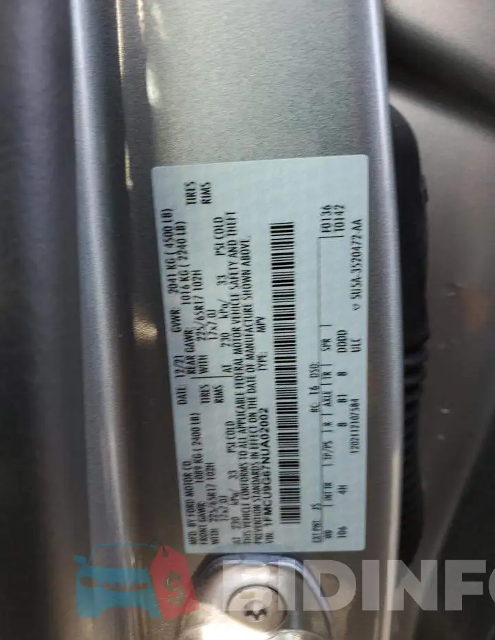 1FMCU9G67NUA02002 Photo# 13