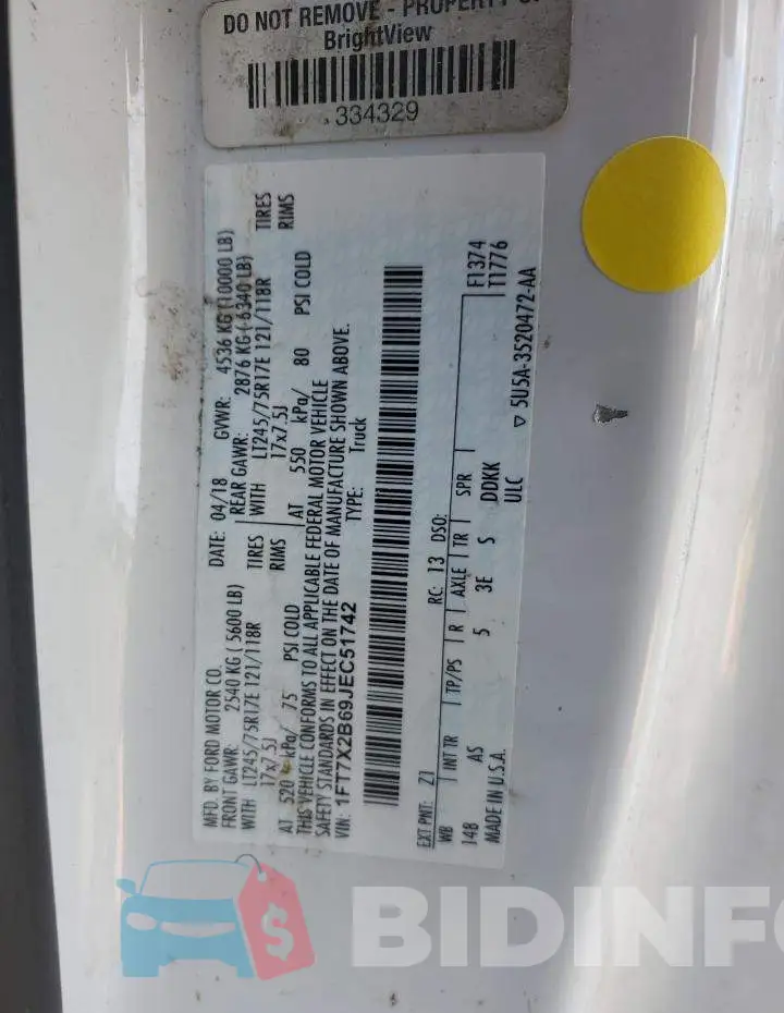 1FT7X2B69JEC51742 Photo# 12