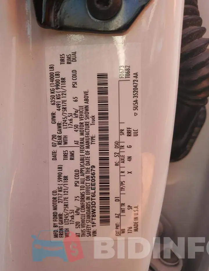 1FT8W3DT6LEE05679 Photo# 10