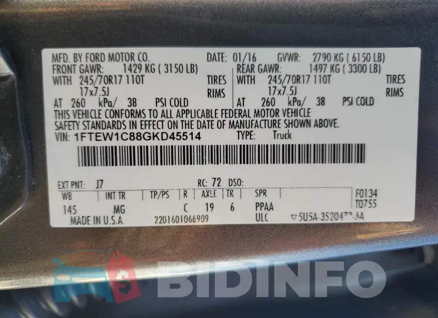 1FTEW1C88GKD45514 Photo# 12