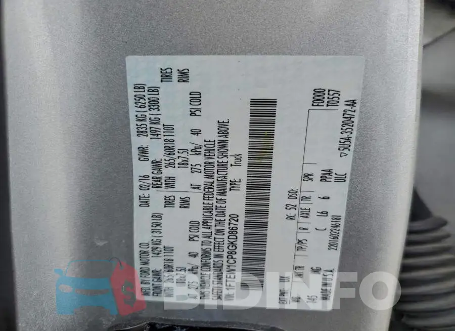 1FTEW1CP8GKD86720 Photo# 13