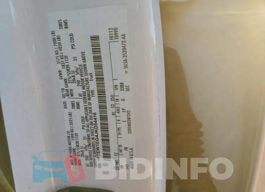 1FTEW1EG4JKD54416 Photo# 12