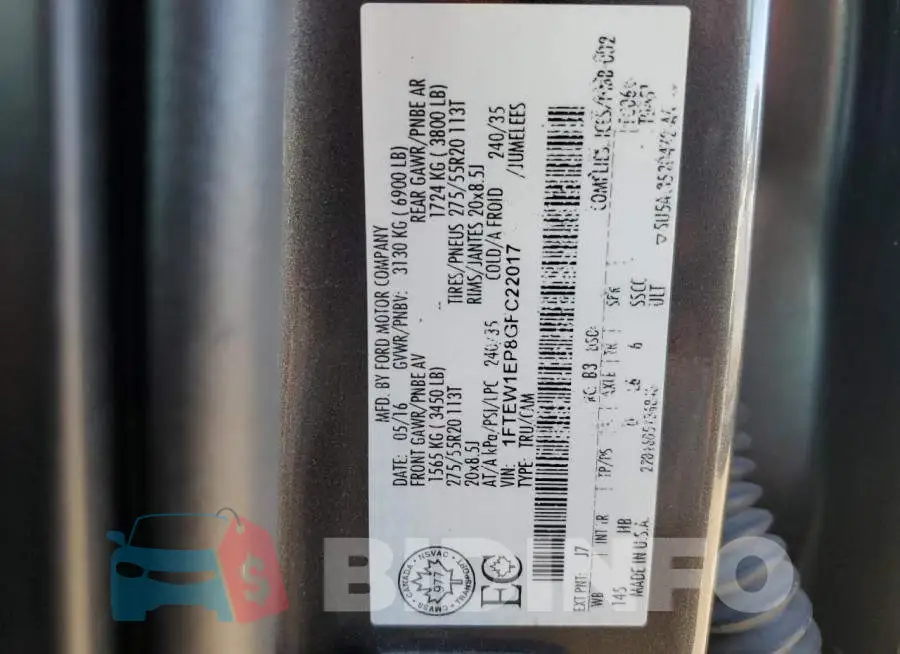 1FTEW1EP8GFC22017 Photo# 12