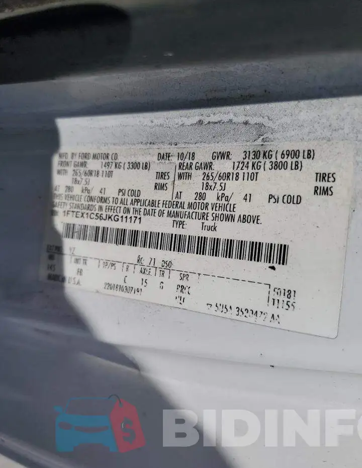 1FTEX1C56JKG11171 Photo# 12