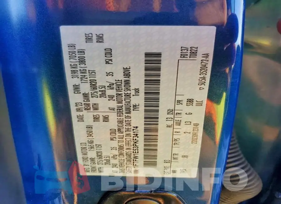 1FTFW1E53PKF34174 Photo# 12