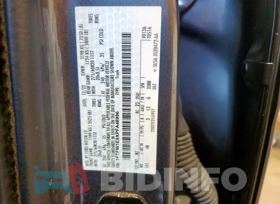 1FTFW1E8XPFA48996 Photo# 12