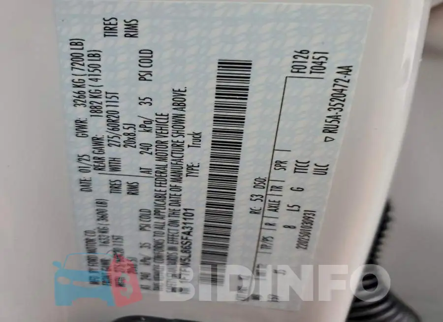 1FTFW5L86SFA31101 Photo# 12