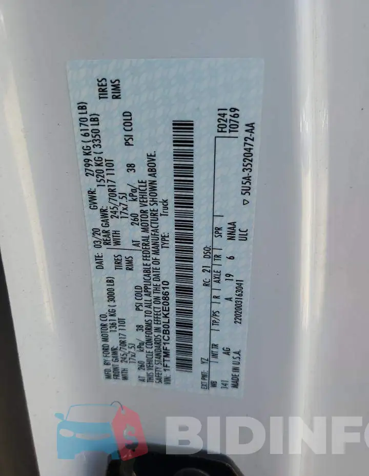 1FTMF1CB0LKE08610 Photo# 13